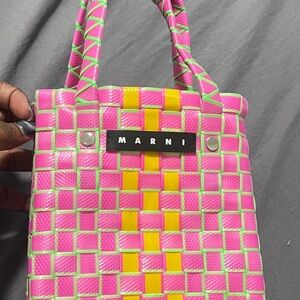 Marni Pink and Yellow Checkered Mini Bag